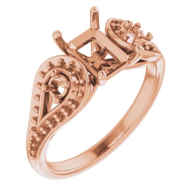 Three-Stone Vintage-Inspired Engagement Ring