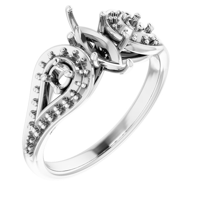 Three-Stone Vintage-Inspired Engagement Ring