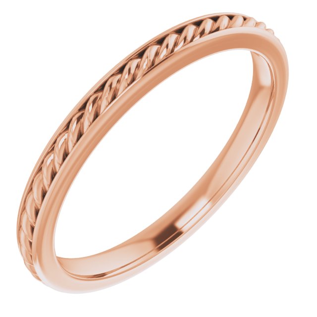 14K Rose 2 mm Rope Band Size 6.5