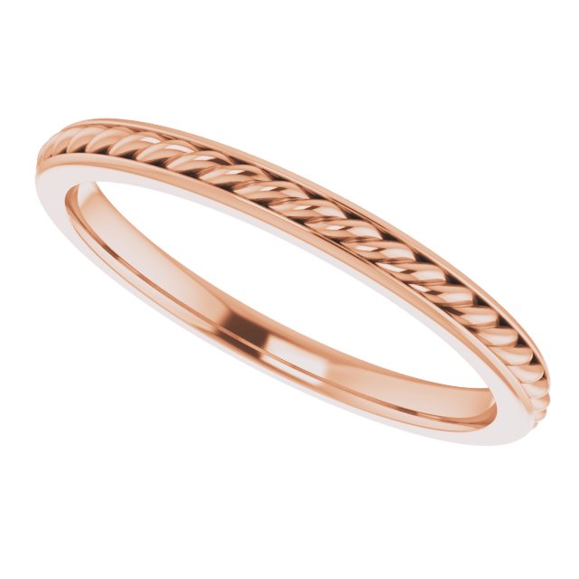 14K Rose 2 mm Rope Band Size 7