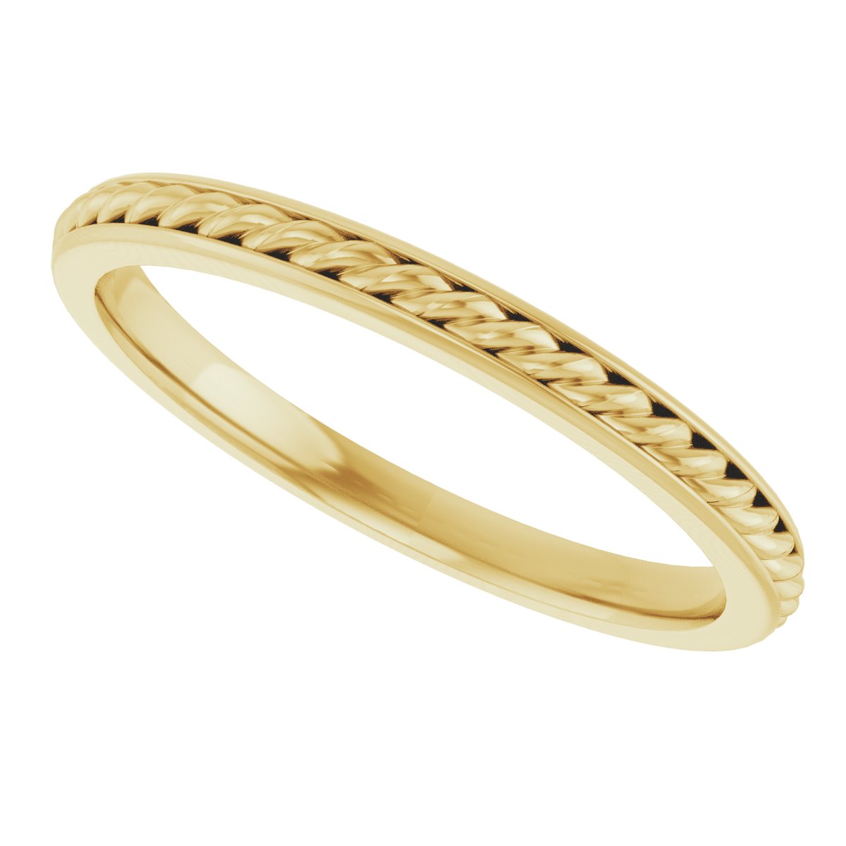 14K Yellow 2 mm Rope Band Size 7