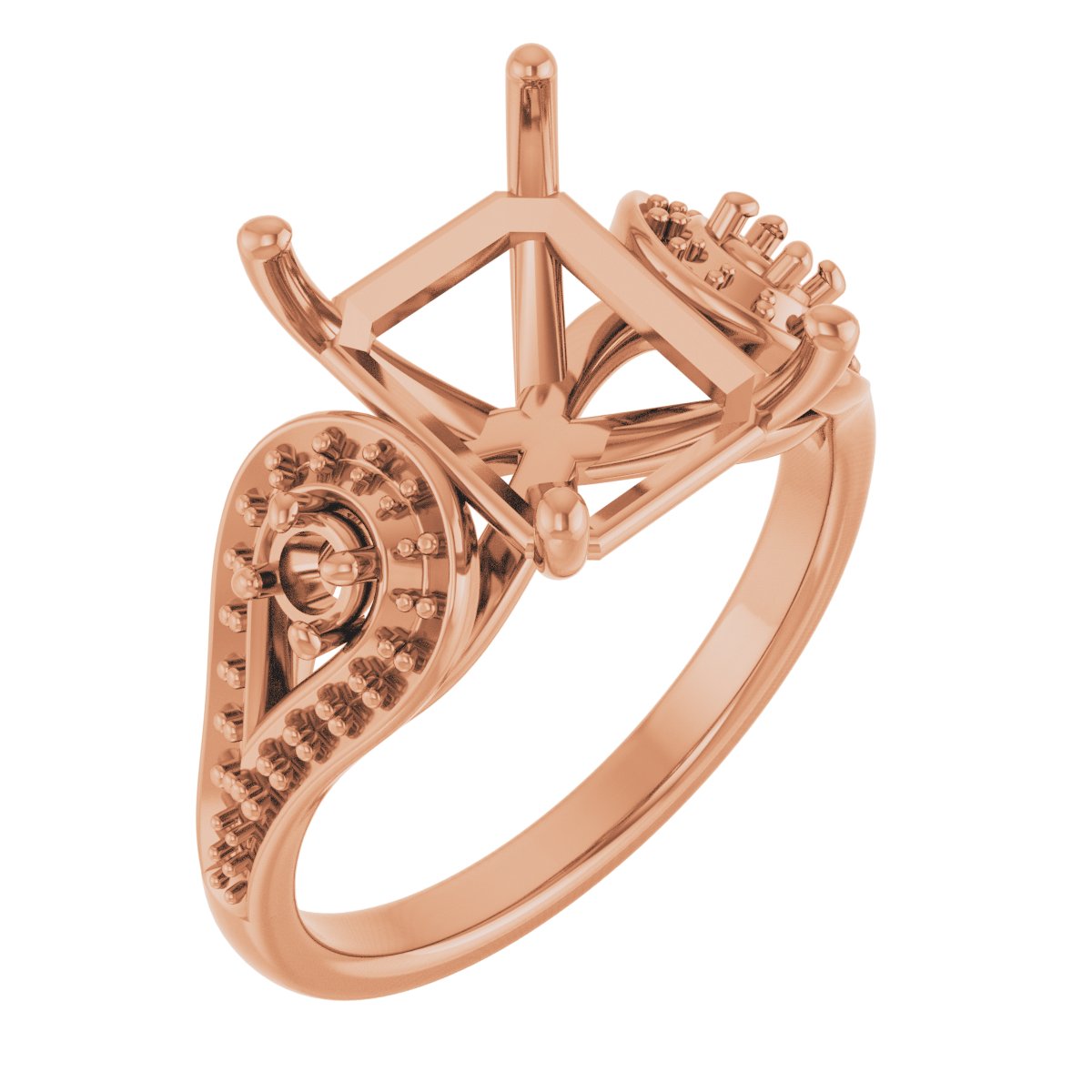 Three-Stone Vintage-Inspired Engagement Ring