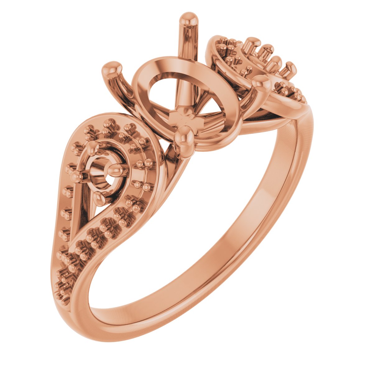 Three-Stone Vintage-Inspired Engagement Ring