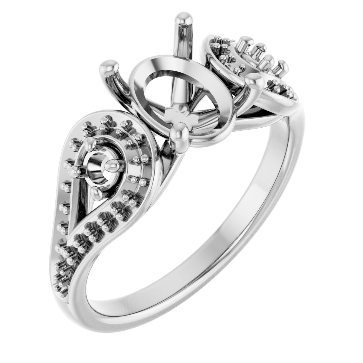 Three-Stone Vintage-Inspired Engagement Ring
