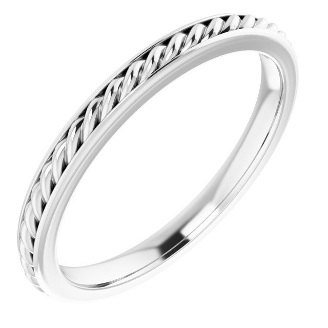 14K White 2 mm Rope Band Size 5.5