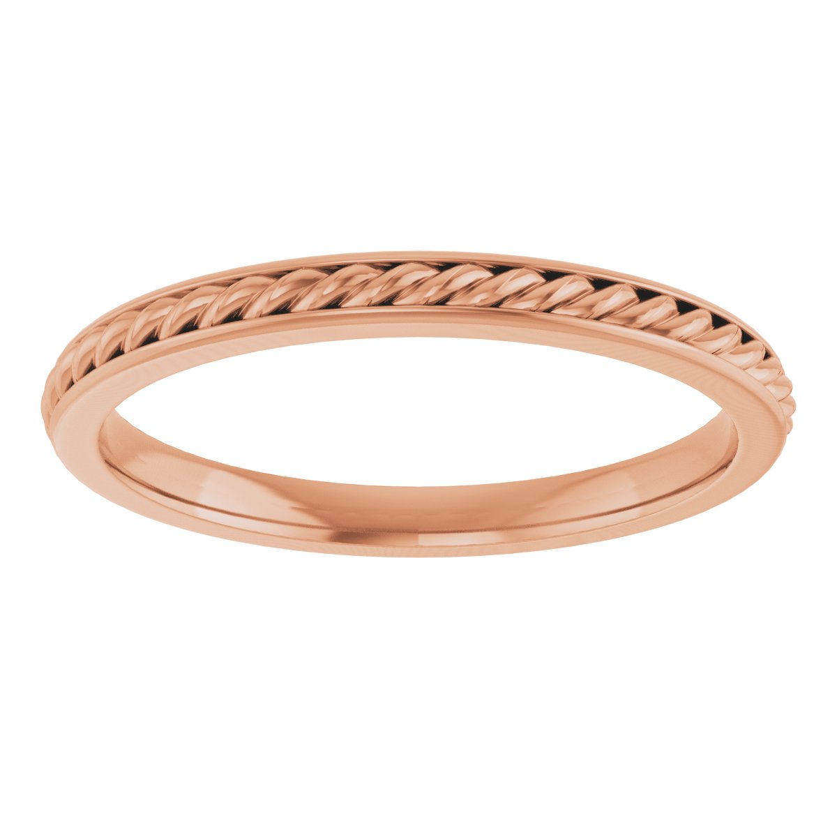 14K Rose 2 mm Rope Band Size 7