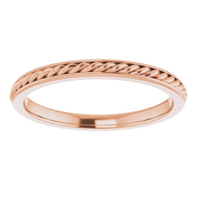 14K Rose 2 mm Rope Band Size 7