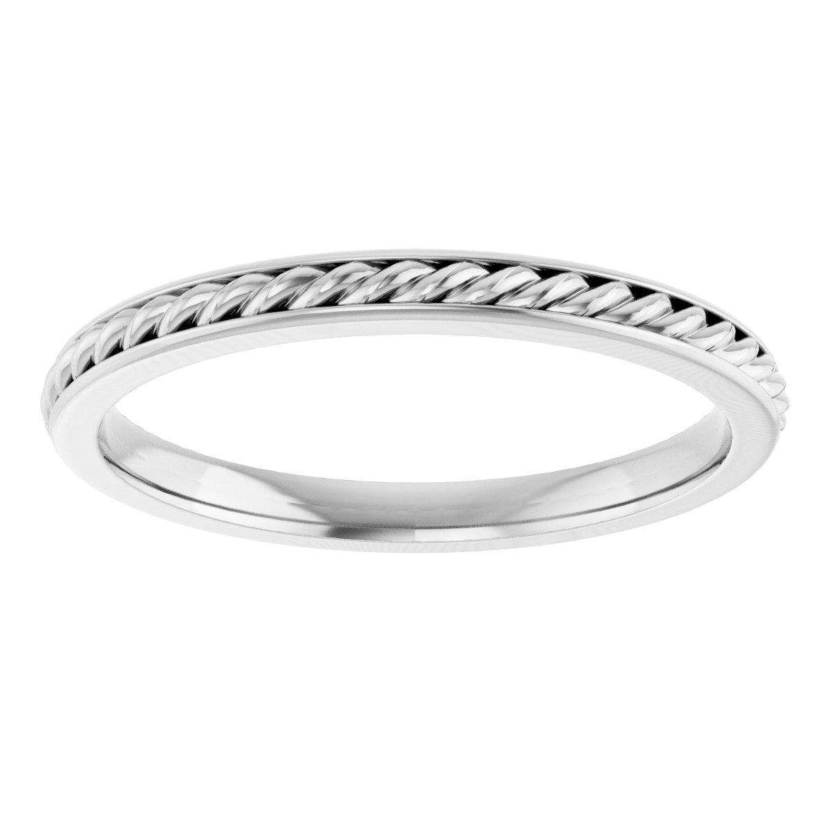 14K White 2 mm Rope Band Size 7