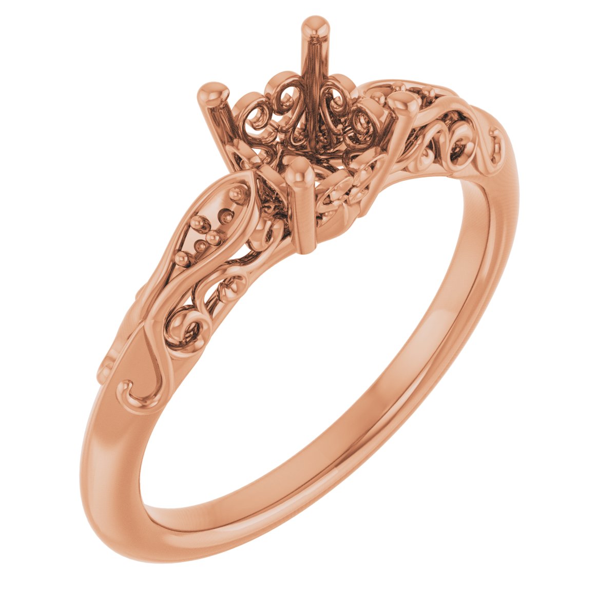 Accented Vintage-Inspired Engagement Ring or Band