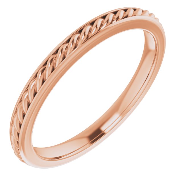 14K Rose 2 mm Rope Band Size 5