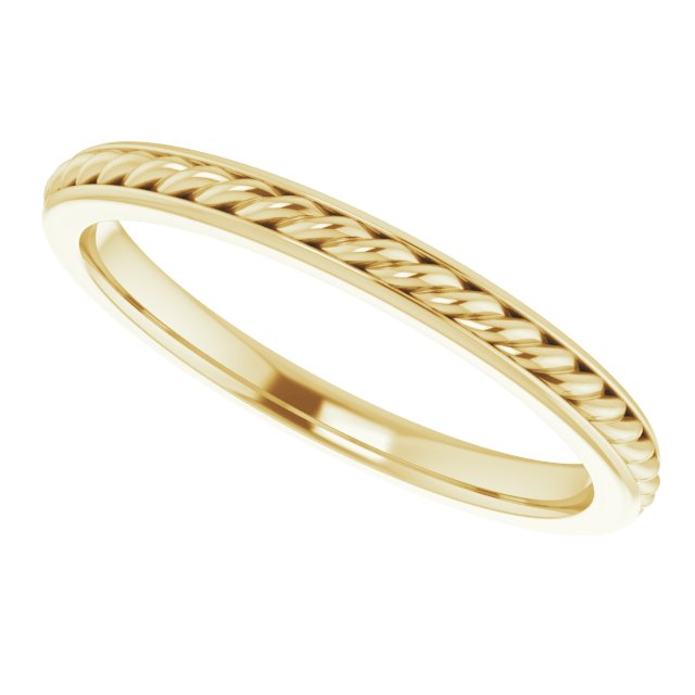 14K Yellow 2 mm Rope Band Size 6