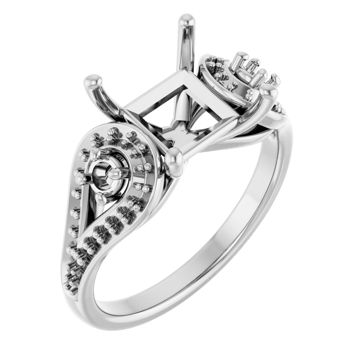 Three-Stone Vintage-Inspired Engagement Ring
