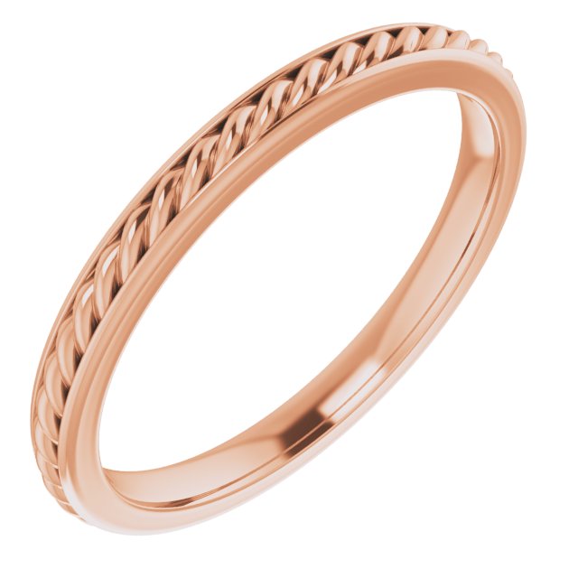 14K Rose 2 mm Rope Band Size 6