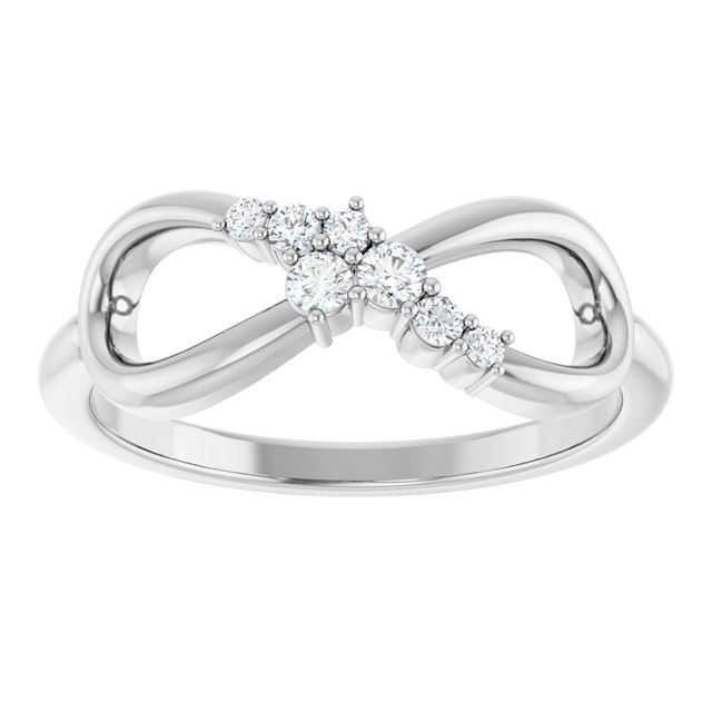 14K White 1/8 CTW Natural Diamond Infinity-Inspired Ring