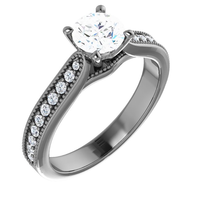 Accented Milgrain Engagement Ring or Band
