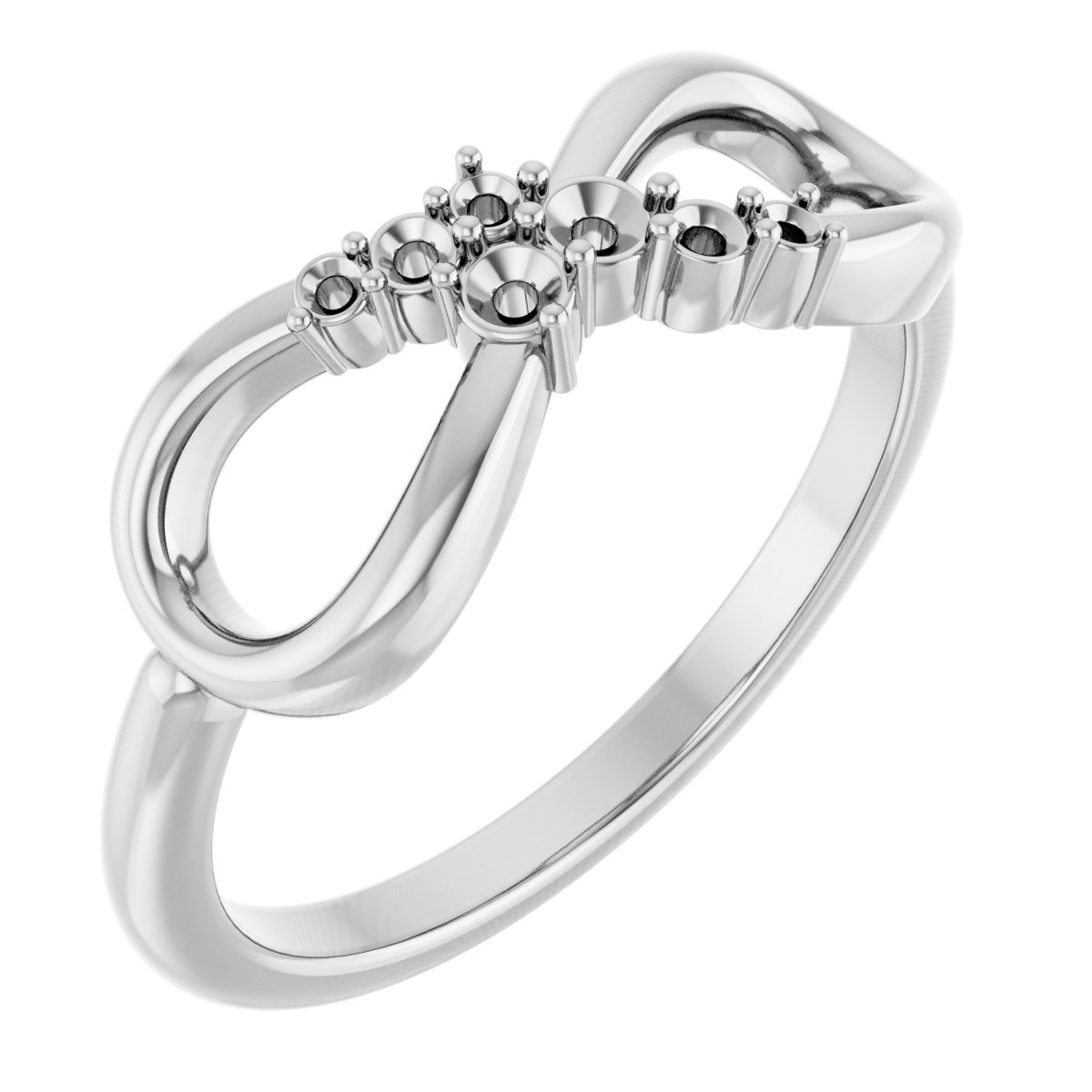 Sterling Silver 1/8 CTW Diamond Infinity-Inspired Ring