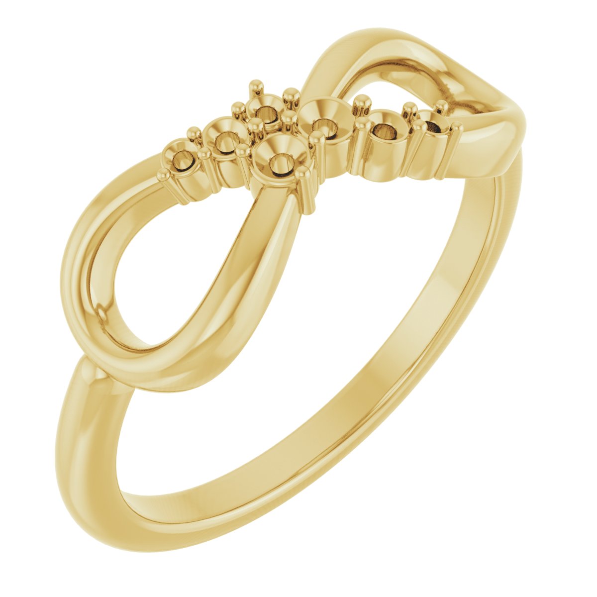 14K Yellow 1/8 CTW Natural Diamond Infinity-Inspired Ring