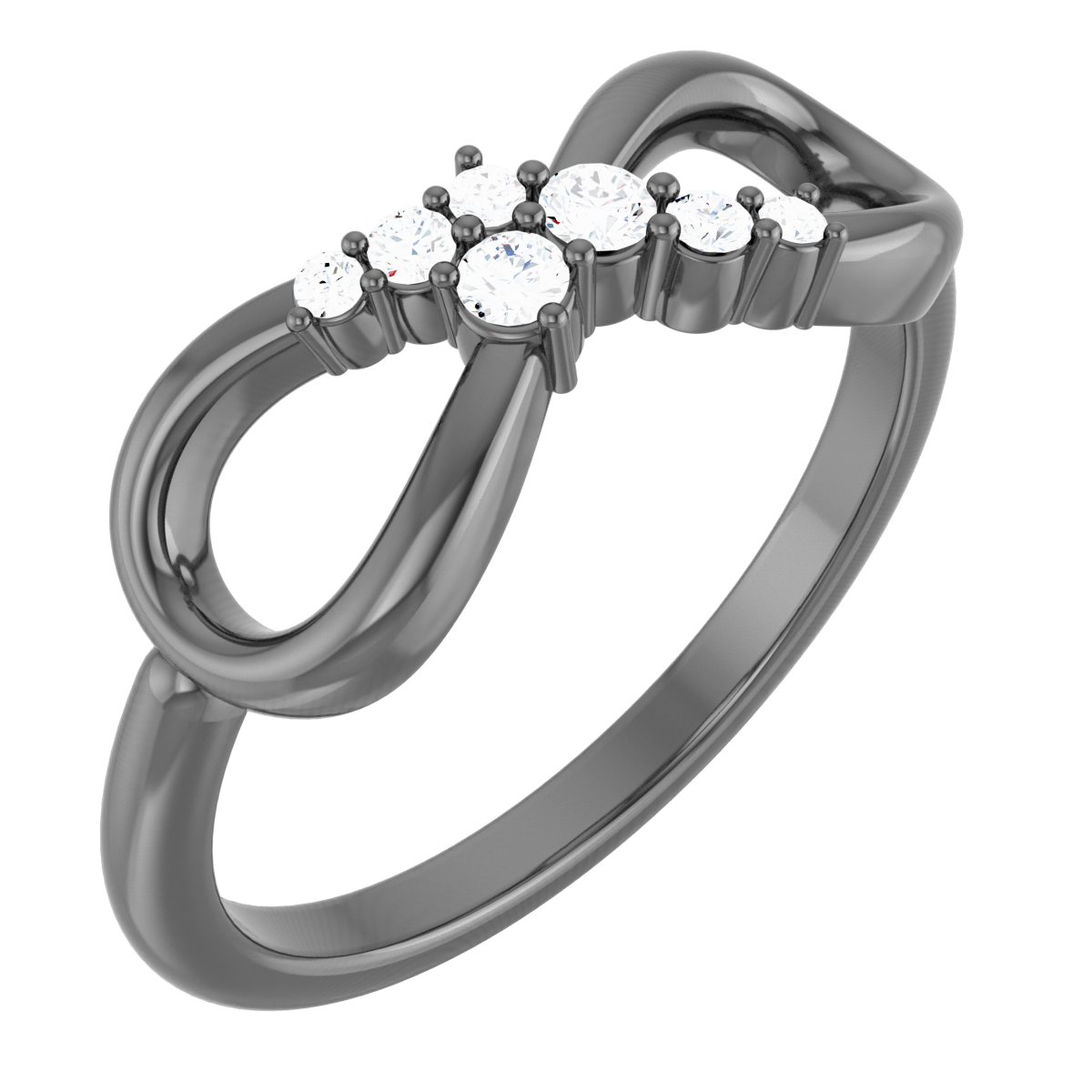 Sterling Silver 1/8 CTW Diamond Infinity-Inspired Ring