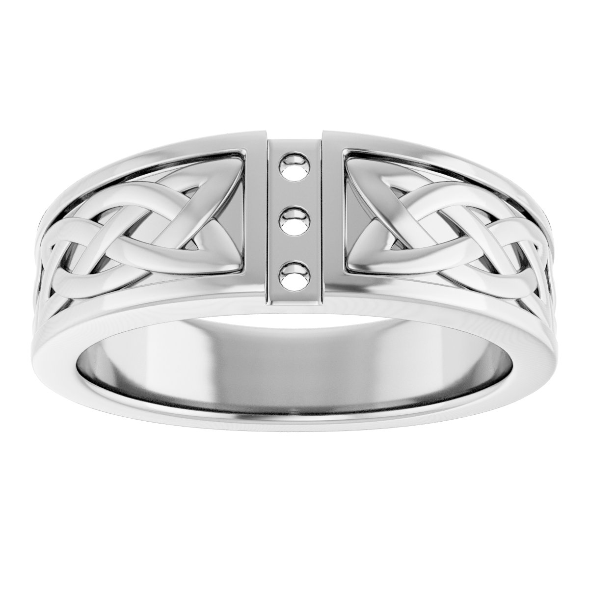 14K White 1/5 CTW Natural Diamond Celtic-Inspired Ring