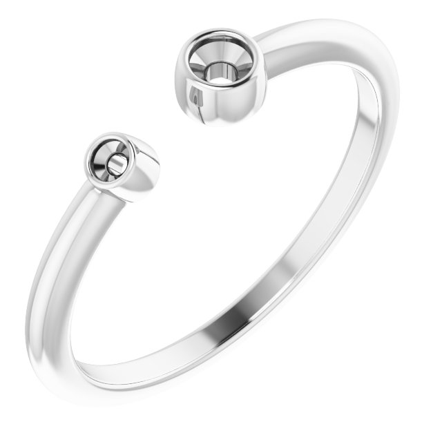 Sterling Silver 1-Stone Family Negative Space Ring Mounting