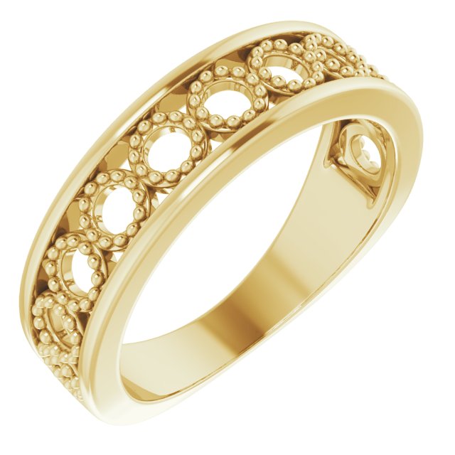 14K Yellow Stackable Geometric Ring