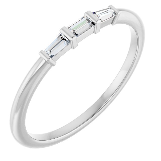 Platinum 1/6 CTW Diamond Three-Stone Stackable Ring  
