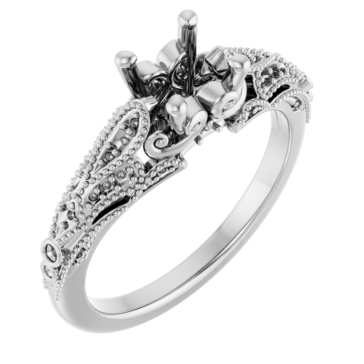 Accented Sculptural Engagement Ring or Band