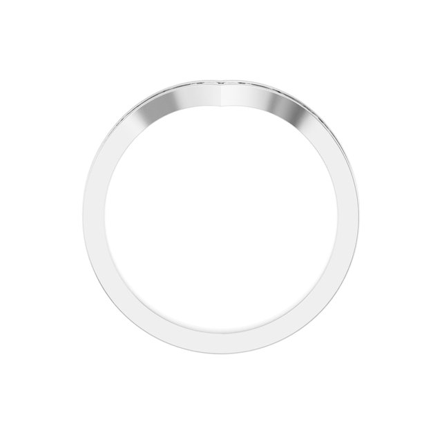 14K White Vintage-Inspired V Ring 