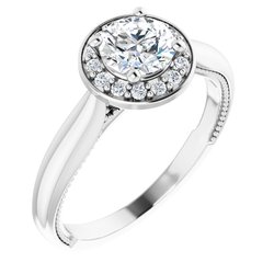 Milgrain Halo-Style Engagement Ring or Band
