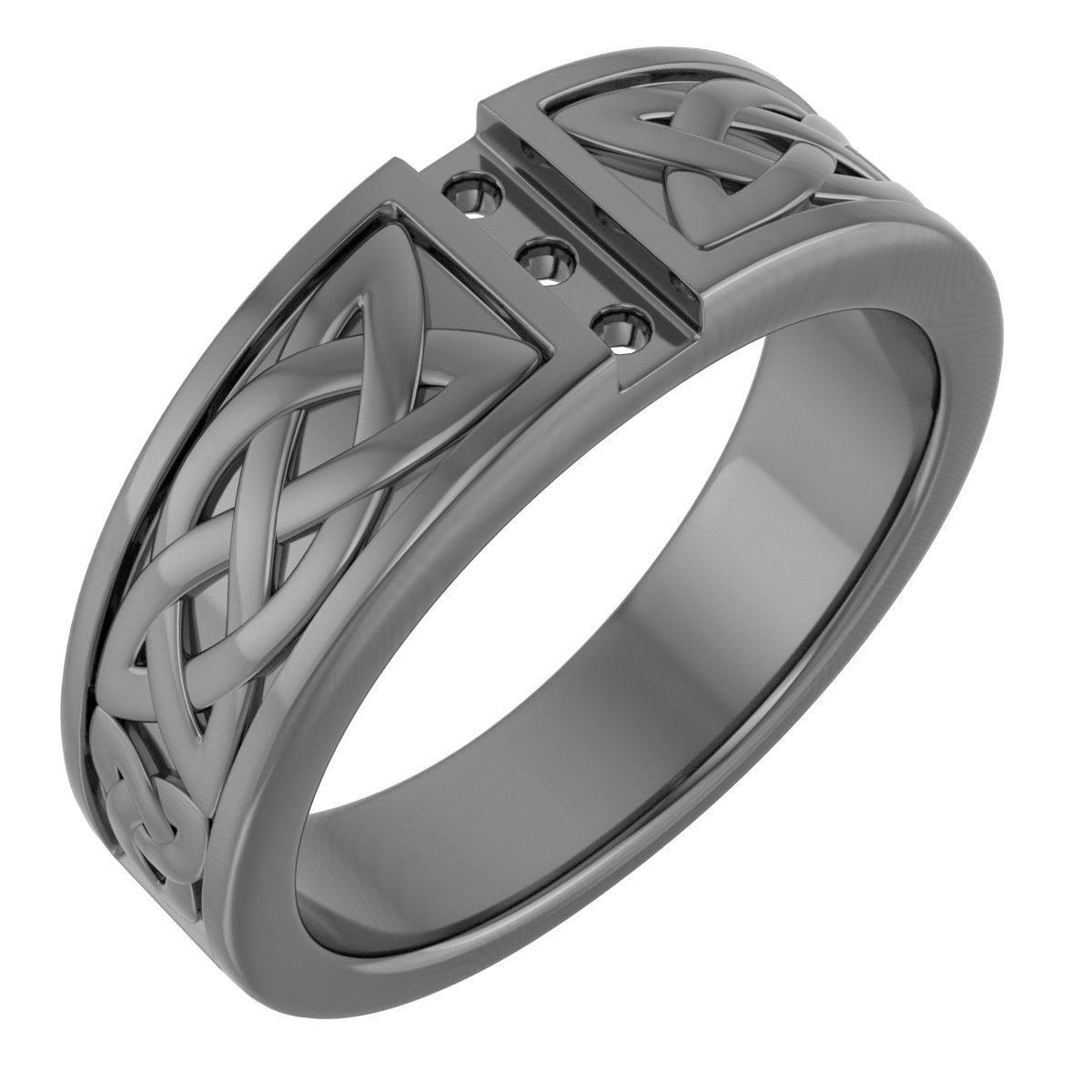 14K White 1/5 CTW Natural Diamond Celtic-Inspired Ring