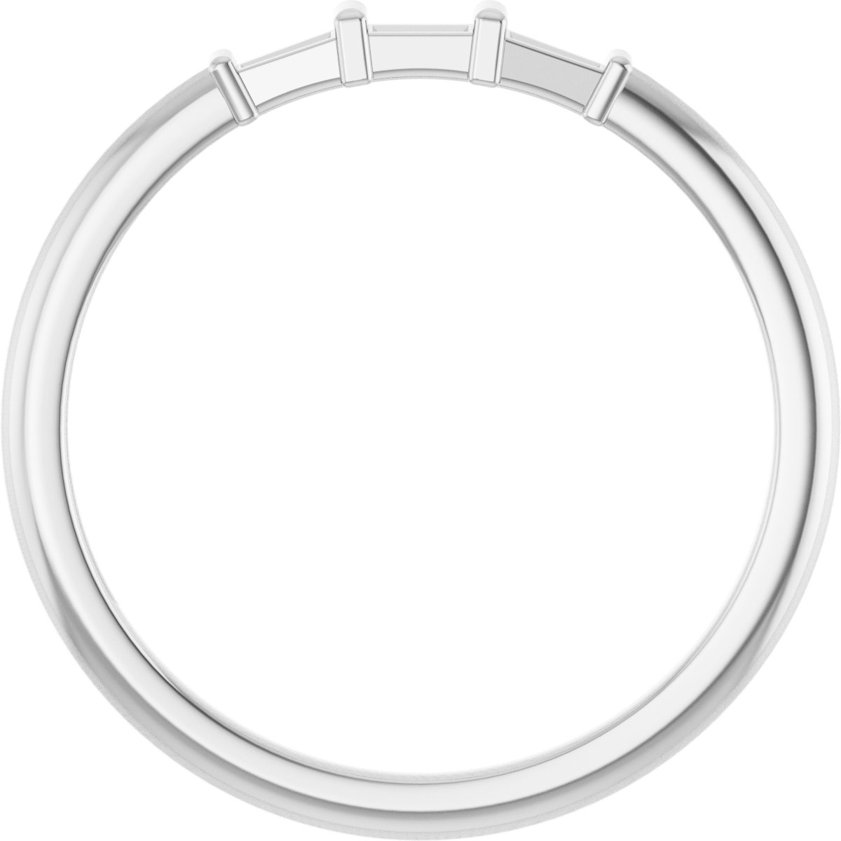 14K White 1/6 CTW Diamond Three-Stone Stackable Ring