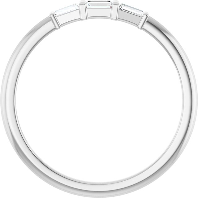 14K White 1/6 CTW Diamond Three-Stone Stackable Ring  