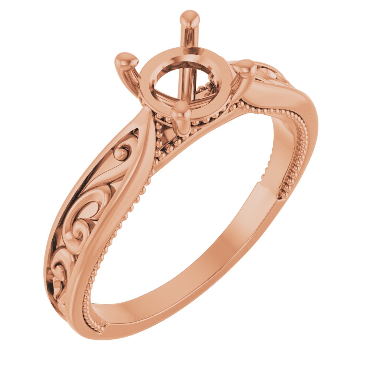 Solitaire Vintage-Inspired Engagement Ring or Band