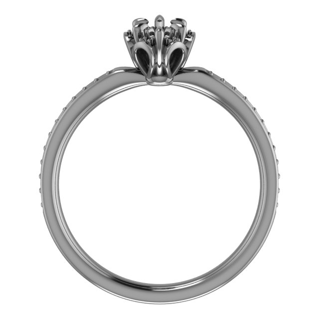 7 mm Round Floral-Inspired  Engagement Ring Mounting view 2