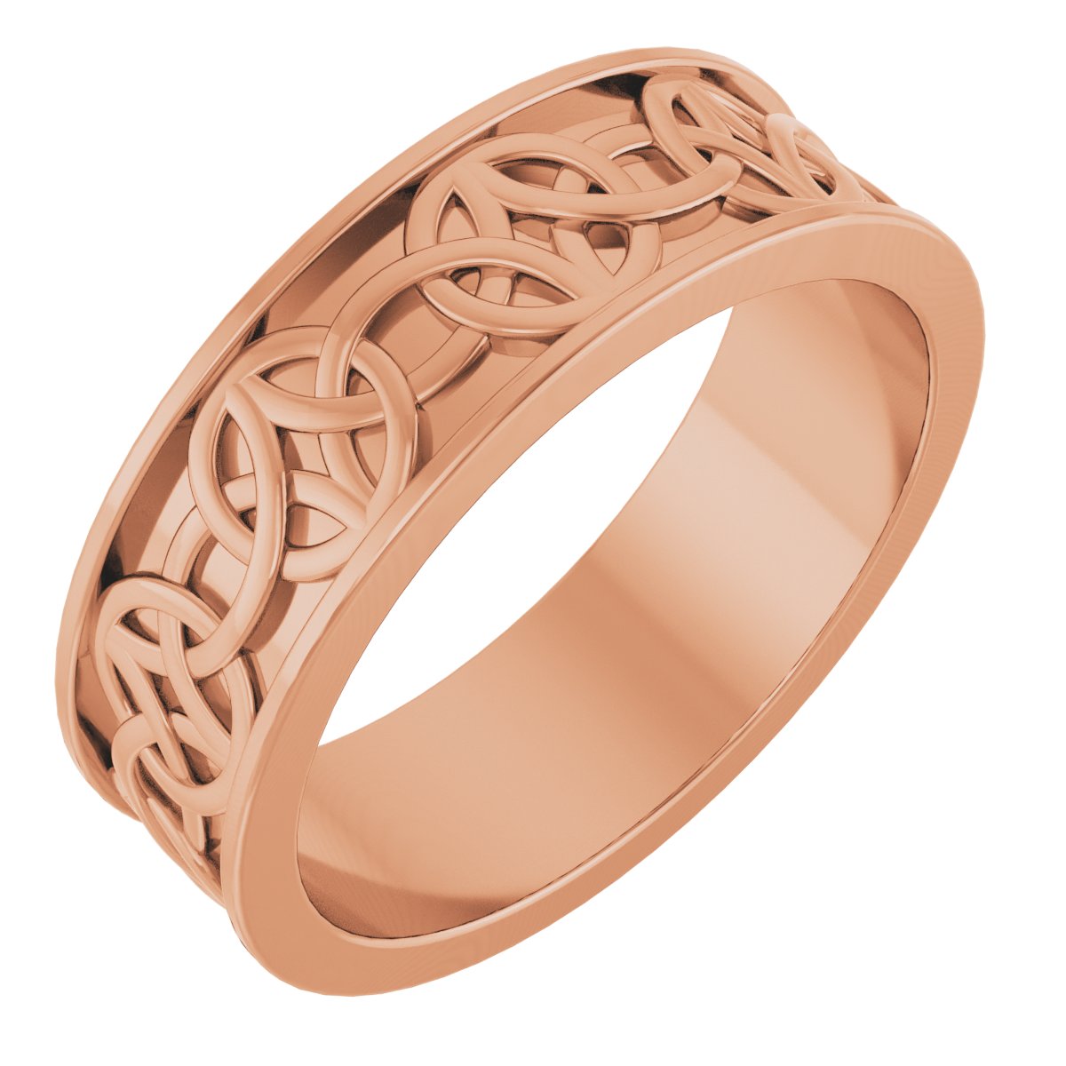 14K Rose 7 mm Celtic Inspired Band Size 10 Ref 14900375