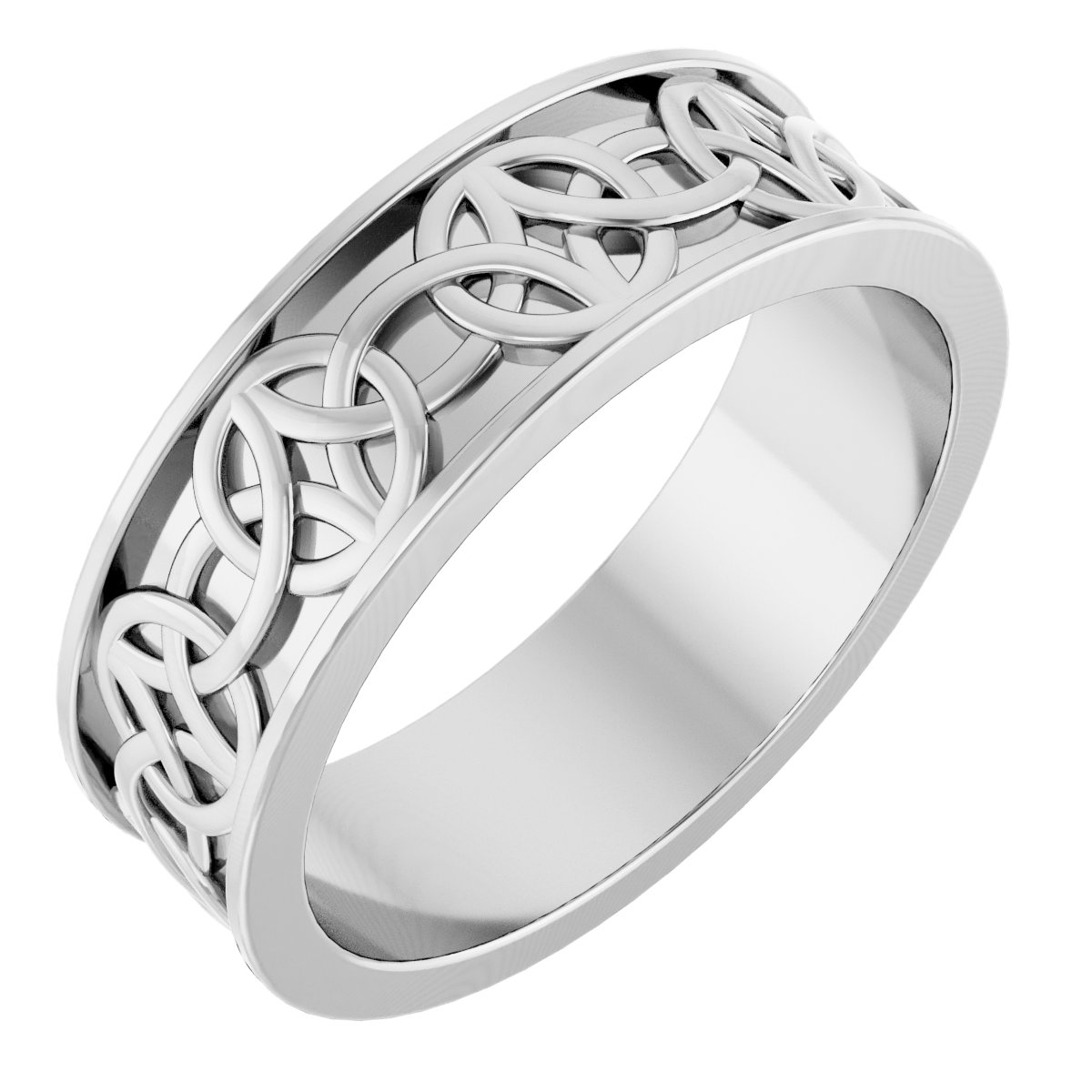 14K White 7 mm Celtic Inspired Band Size 10 Ref 14900373