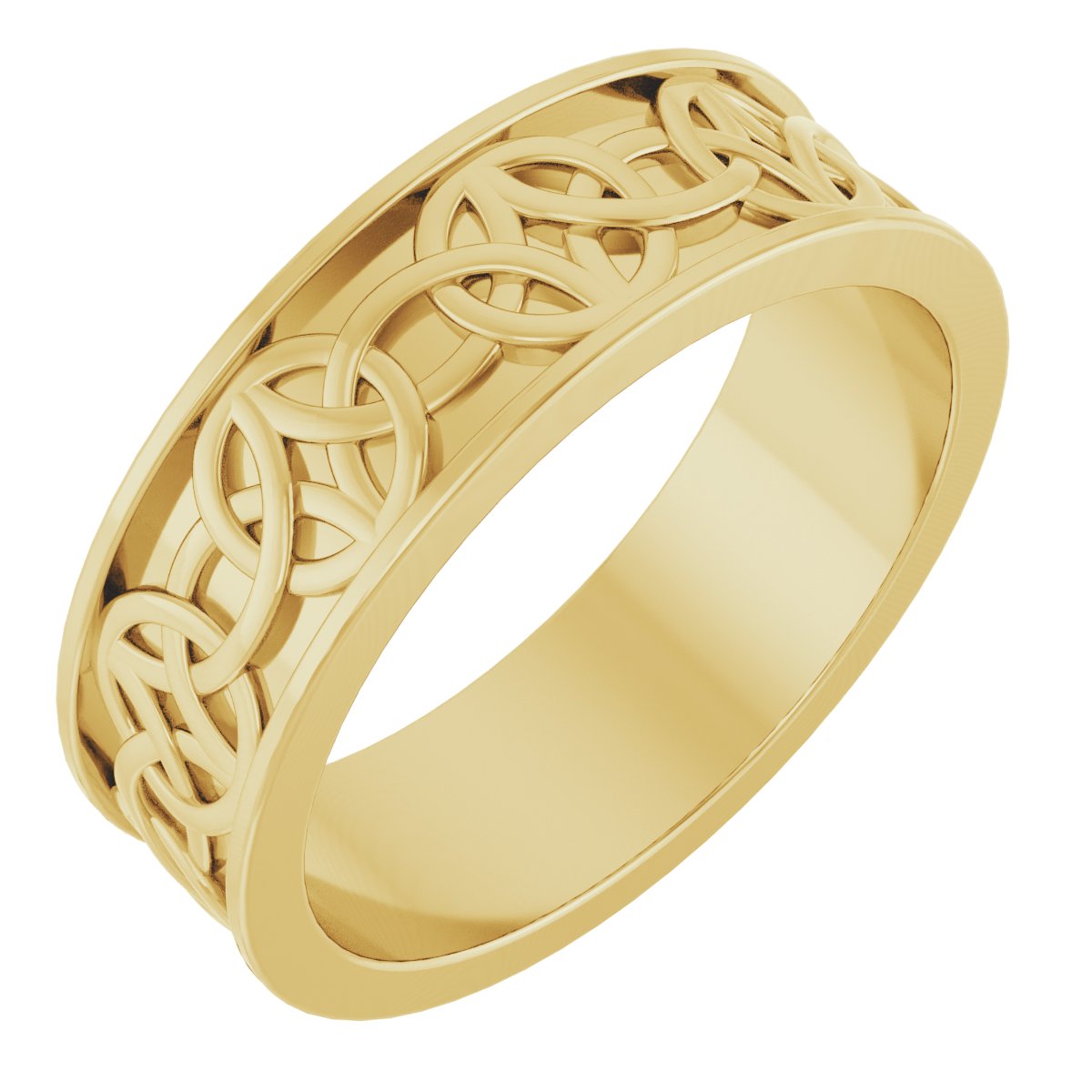 14K Yellow 7 mm Celtic Inspired Band Size 10 Ref 14900374