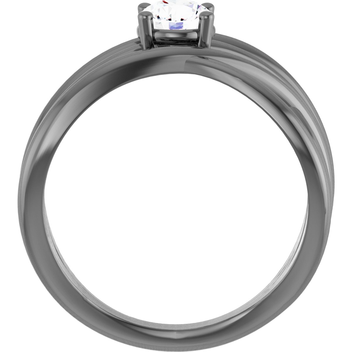 14K White 1/2 CT Natural Diamond Criss-Cross Ring 