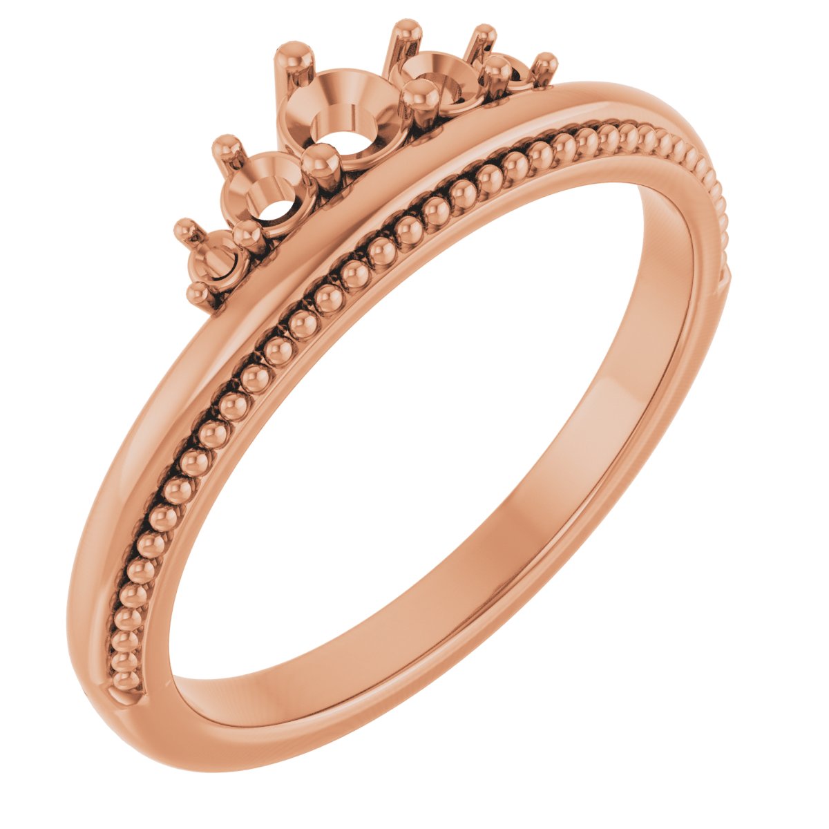 14K Rose 1/5 CTW Diamond Stackable Crown Ring     