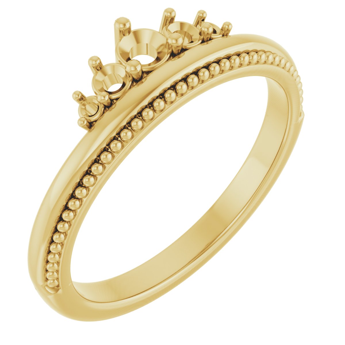 14K Yellow 1/5 CTW Natural Diamond Stackable Crown Ring     