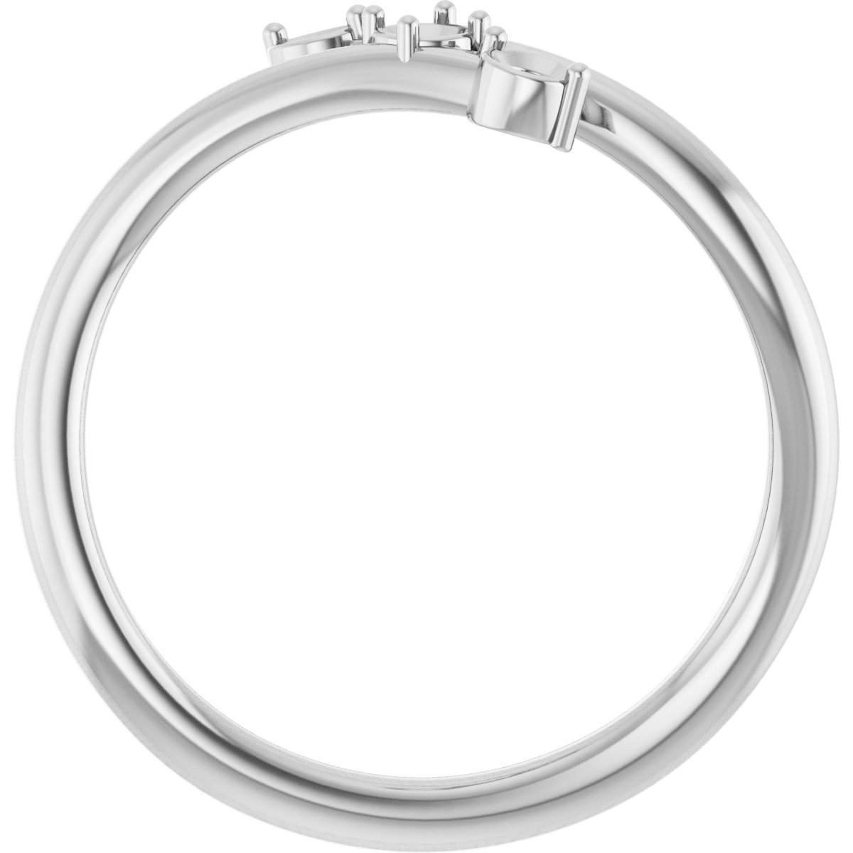 14K White 1/5 CTW Diamond Three-Stone Bypass Ring