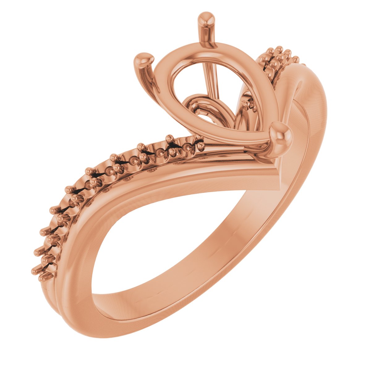Accented Asymmetric Engagement Ring or Band