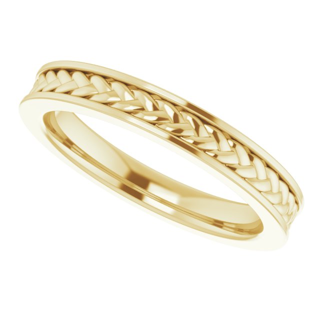 14K Yellow 3 mm Woven Design Band  Size 7