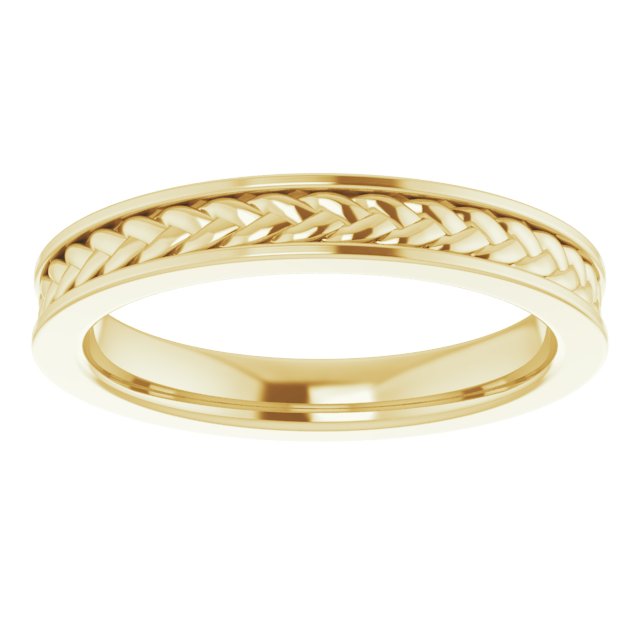 14K Yellow 3 mm Woven Design Band  Size 7