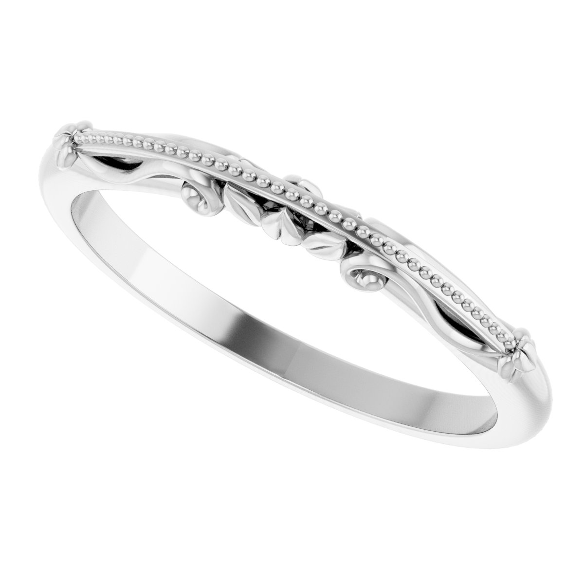 14K White Sculptural-Inspired Band 