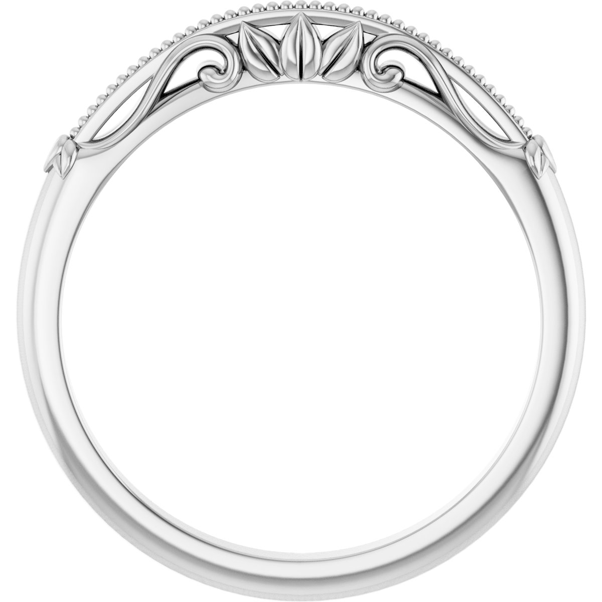 14K White Sculptural-Inspired Band 