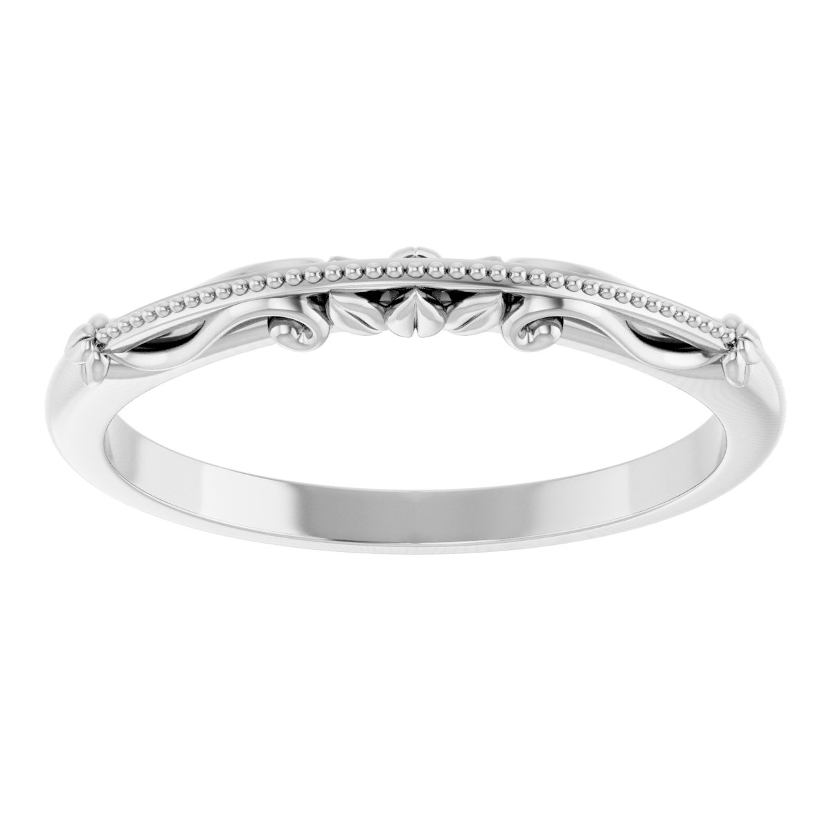 14K White Sculptural-Inspired Band 