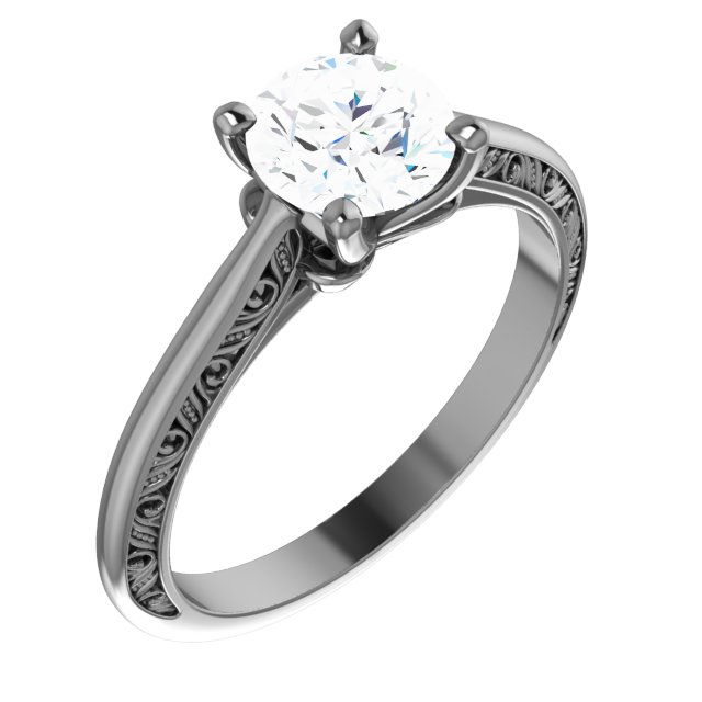Sculptural-Inspired Solitaire Engagement Ring or Band