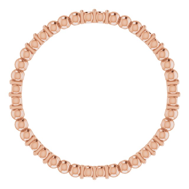 14K Rose 1/8 CTW Diamond Beaded Eternity Band Size 6.5   