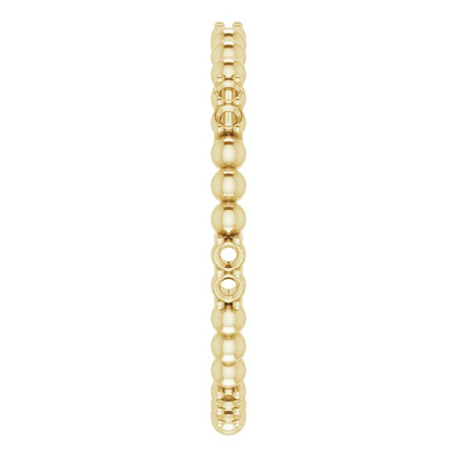 14K Yellow 1/8 CTW Diamond Beaded Eternity Band Size 5   